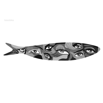 all eyes on the sardine - monochrome